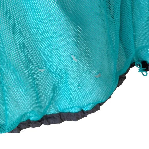 The North Face Grey Nylon Hooded Jacket Teal Mesh Lined Fall Coat Size SMALL - Picture 9 of 12